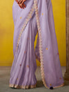 Lavender Georgette Designer Saree