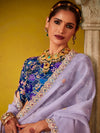 Lavender Georgette Designer Saree