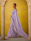 Lavender Georgette Designer Saree