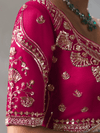 Lavender Grey Designer Tissue Silk Saree With Contrast Blouse