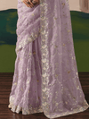 Lavender Organza Silk Saree
