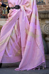 Lavender Pink Rangkaat Katan Handloom Silk Saree