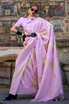 Lavender Pink Rangkaat Katan Handloom Silk Saree