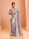 lavender Purple Banarasi Bridal Tissue Silk Saree