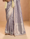 lavender Purple Banarasi Bridal Tissue Silk Saree