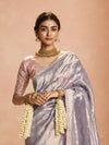 lavender Purple Banarasi Bridal Tissue Silk Saree