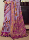 Lavender Purple Brasso Designer Soft Silk Saree