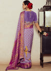 Lavender Purple Brasso Designer Soft Silk Saree