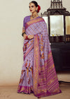 Lavender Purple Brasso Designer Soft Silk Saree