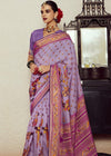 Lavender Purple Brasso Designer Soft Silk Saree