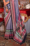 Lavender Purple Printed Patola Saree