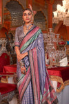 Lavender Purple Printed Patola Saree