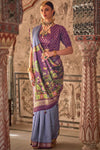 Lavender Purple Printed Patola Saree