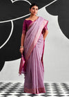 Lilac Purple Woven Designer Linen Cotton Saree