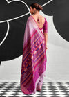 Lilac Purple Woven Designer Linen Cotton Saree