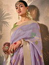 Lavender Zari Woven Paithani Banarasi Silk Saree