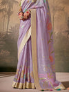 Lavender Zari Woven Paithani Banarasi Silk Saree