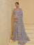 lavish Grey Banarasi Silk Saree With Grand Embroidery
