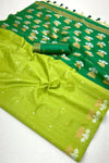 Leaf Green Tussar Silk Saree