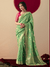 Light Green Banarasi Silk Saree With Contrast Blouse