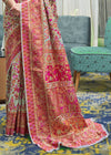 Light Green Multicolor Kashmiri Jamawar Woven Saree