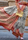 Light Grey Printed Patola Silk Saree