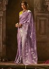 Light lavender Woven Designer Banarasi Silk Saree