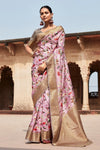 Light Pink Banarasi Digital Printed Saree