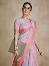 Light Pink Multicolor Art Silk Digital Printed Saree