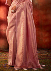 Light Pink Woven Kanjivaram Satin Silk Saree