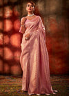 Light Pink Woven Kanjivaram Satin Silk Saree