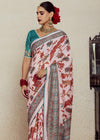 Light Rose Pink Brasso Designer Soft Silk Saree