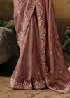 Light Taupe Fancy Dola Silk Designer Saree