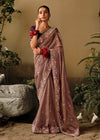 Light Taupe Fancy Dola Silk Designer Saree