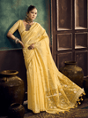 Light Yellow Handloom Jamdani Slub Cotton Saree