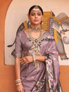 Lilac Banarasi Dola Silk Saree