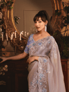 Lilac Organza Silk Saree