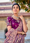 Lilac Purple Banarasi Designer Silk Saree