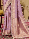 Lilac Purple Banarasi Tissue Silk Saree