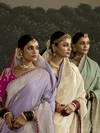 Lilac Purple Designer Banarasi Dola Silk Saree With Golden Zari Work