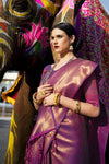 Lilac Purple Kanjivaram Silk Saree