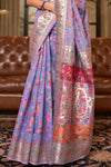 Lilac Purple Kashmiri Pashmina Saree