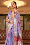 Lilac Purple Kashmiri Pashmina Saree