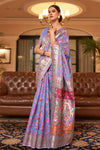 Lilac Purple Kashmiri Pashmina Saree