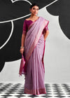Lilac Purple Woven Designer Linen Cotton Saree