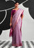 Lilac Purple Woven Designer Linen Cotton Saree