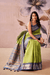 Lime Green Banarasi Cotton Silk Saree