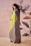 Lime Green Banarasi Cotton Silk Saree