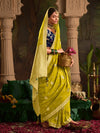 Lime Green Banarasi Silk Saree