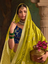 Lime Green Banarasi Silk Saree